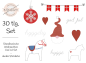 Preview: Skandinavische Weihnachten God Jul Set - doodle Stickdatei